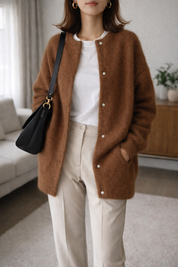 Women's Cardigan Button Front Soft Knitted