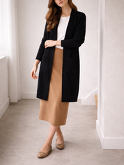 Women's Long Cardigan V-Neck Neckline
